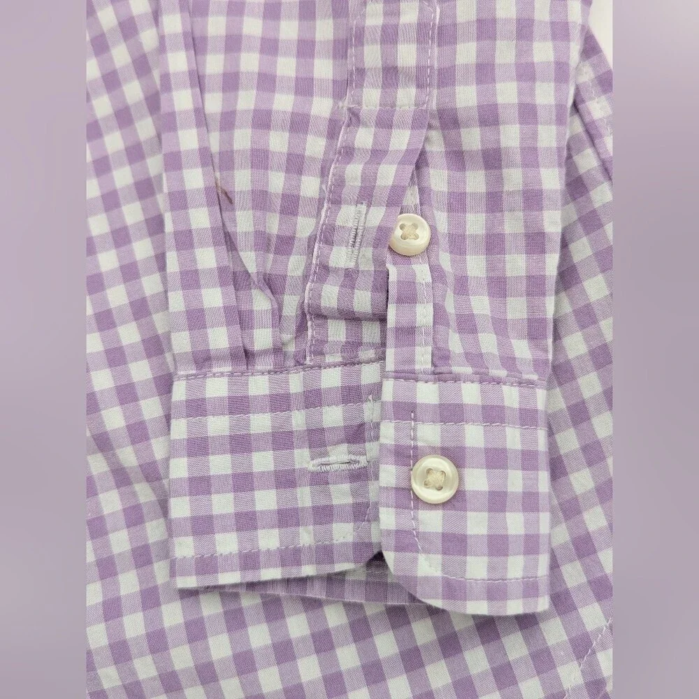 Ralph Lauren Boys' (Size 3/3T) Purple/Lavender & White Gingham Button-Down Shirt
